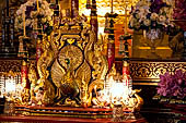 Chiang Mai - The Wat Chedi Luang, the viharn, or worship hall. Detail of the main altar. 